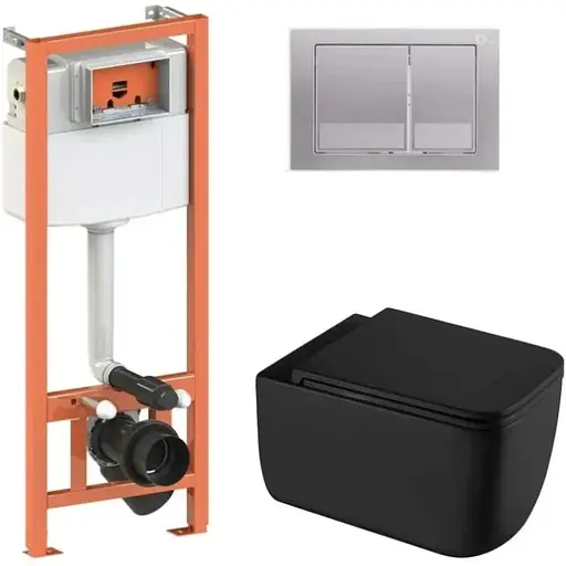 Набір Q-tap Nest 4 в 1 підвісний унітаз Gemini Ultra Quiet 530х365х373 + комплект інсталяції QT2533076EUQMB46172 - фото 1