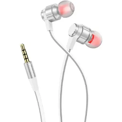 Провідні вакуумні навушники Hoco M85 Platinum sound universal earphone with mic, 3.5mm, 1.2m, silver