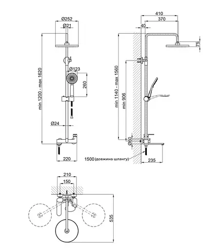 Душевая система универсальная Qtap Jay Chrome с изливом QTJAY111CRM45543 - фото 10