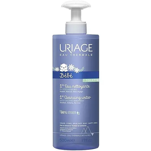 Очищающая вода Uriage Bebe 1st Water No-Rinse для детской кожи 500 мл - фото 1