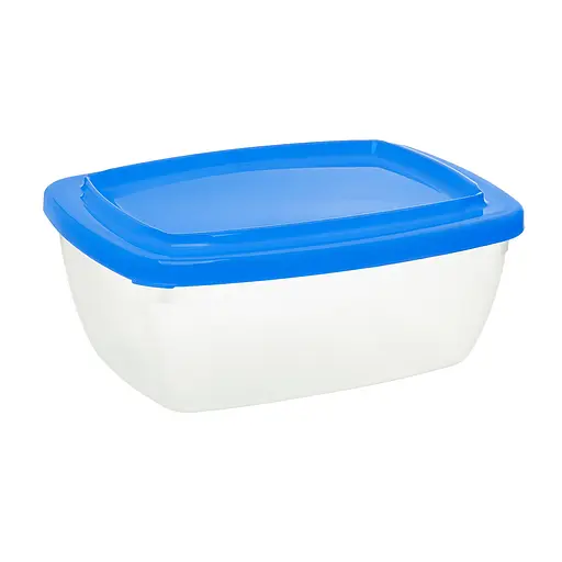 Контейнер судок харчовий лоток з кольоровою кришкою 1.5 л 20×15×8 см Синій 87878 - фото 1