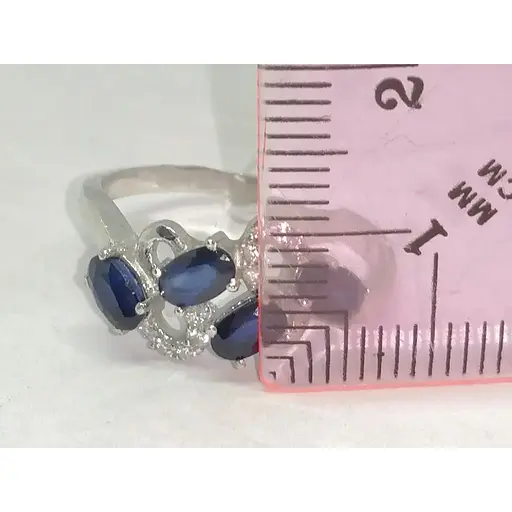 Серебряное кольцо Агни Абриэль с фианитами и сапфиром. 1026/1Р-SPH 17 - фото 5