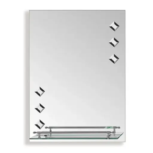 Дзеркало настінне Zerix Sansa MRZ04-450x600x100 прямокутне з полицею та декором ZX5626 - фото 1