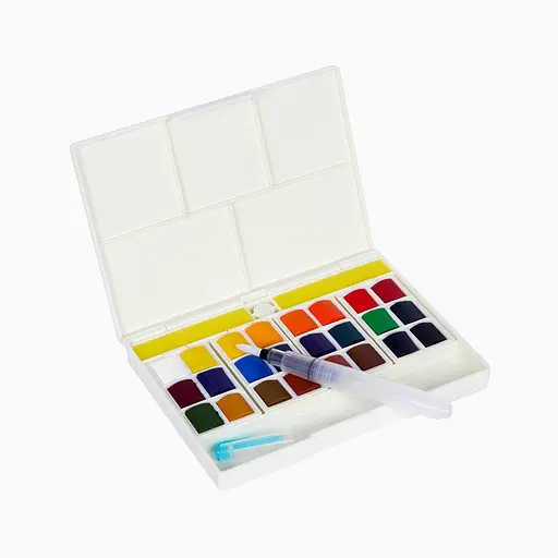 Набір акварельних фарб Sennelier Hands Free, 24 кольори, кювета, пластиковий пенал - фото 2