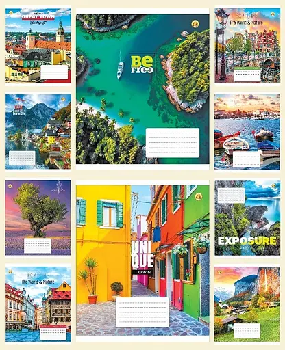 Зошити учнівські 24 аркуша лінія Тверда ТЕ32306 Мікс 6, 20 шт. в упаковці