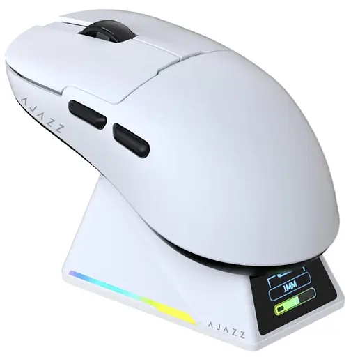 Бездротова магнітна миша Ajazz AJ159 APEX PAW3950 400 мАч RGB Біла - фото 10