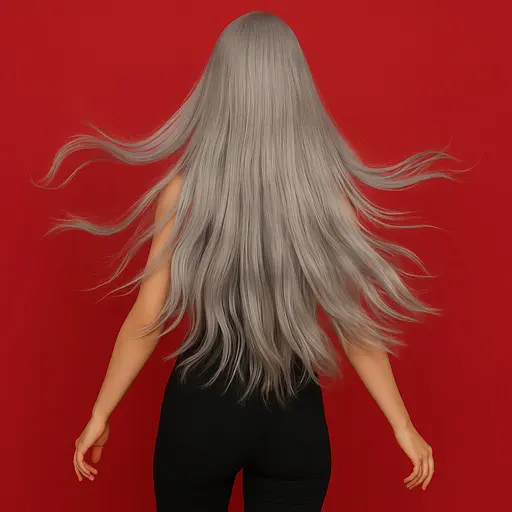 Перука аніме без чубчика 100 см Попелястий - фото 2