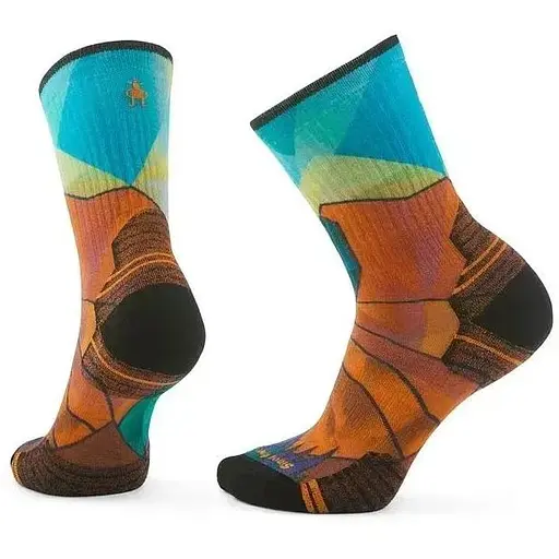 Шкарпетки Smartwool Women's Hike Targeted Cushion Mountain Prism Printt Crew S Sunset Orange/Orange Rust Smart Wool (1033-SW SW002688.L17-S)