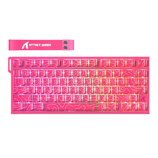 Клавіатура Attack Shark R82 HE Contours Side Printed Pink - фото 1