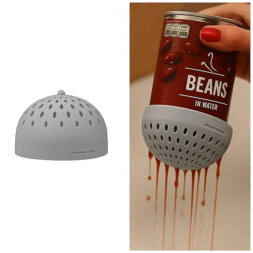 Дуршлаг силиконовый портативный фильтр для консервных банок, Kitchen Master Серый 87271 - фото 2