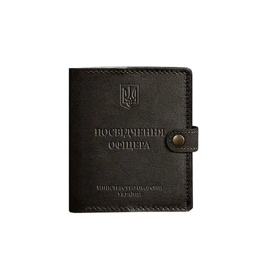 Кожаная обложка-портмоне для удостоверения офицера 11.0 темно-коричневая - фото 7