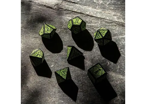 Набор кубиков Celtic 3D Revised Black & green Dice Set , 7 шт. (SCER21) - фото 5