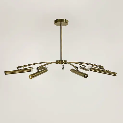 Латунна трубчаста люстра з 9 регулюючими плафонами | Арт. ST01/9 AB | Line F - фото 2