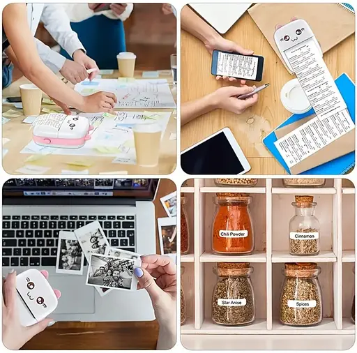 Портативний мінітермопринтер Bluetooth для етикеток і нотаток, безчорнильний кишеньковий принтер Рожевий - фото 7