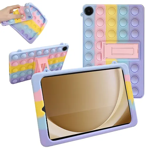 Чохол SoftGel Kids дитячий pop-it Samsung Galaxy Tab A9 8.7 SM X110 X115 Веселка Фіолетовий - фото 6