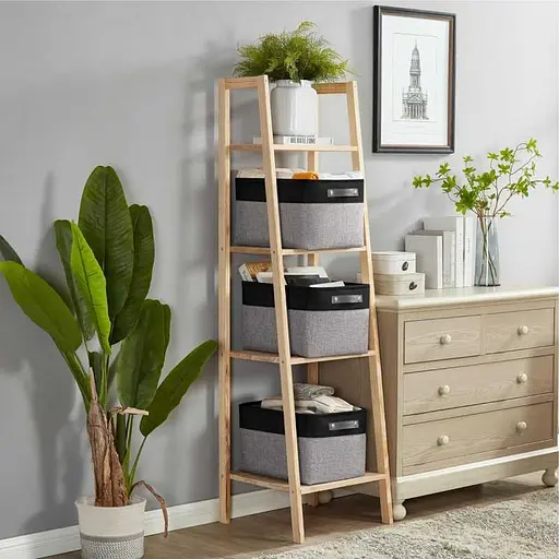 Корзина Органайзер Lovely Svi для хранения белья, одежды, приготовления домашнего шкафа, детских игрушек 38×28×24 – Серо-черный - фото 2