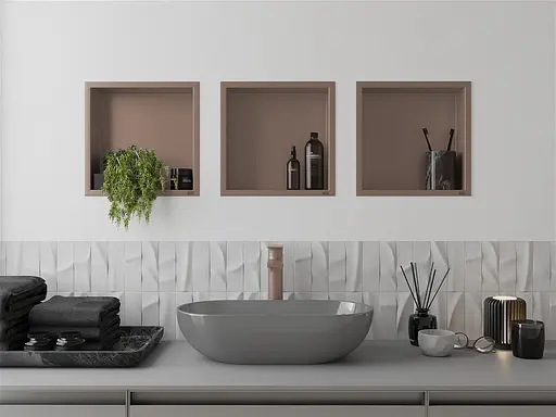 Полка для душа Nett YBr-29, металлическая встраиваемая 30 см бронза - фото 2