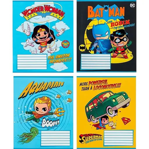 Набір зошитів Kite DC Justice League 12 аркушів в косу лінію (DC24-235) - фото 1