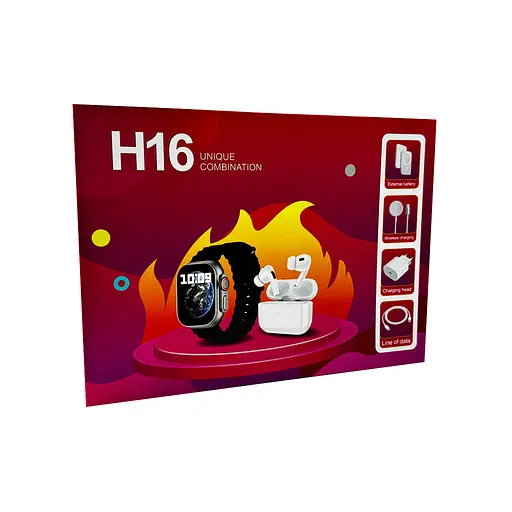 Смарт-часы Fendior H16+TWS+Powerbank+Charge Orange - фото 3