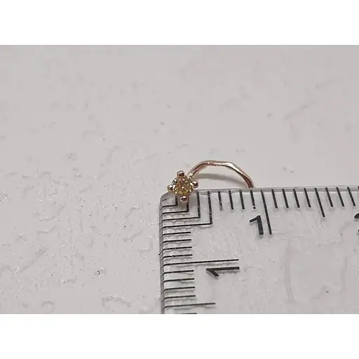 Золота сережка-пірсинг Dear в ніс Dear с фіанітом. 1018.2 Жовтий - фото 3