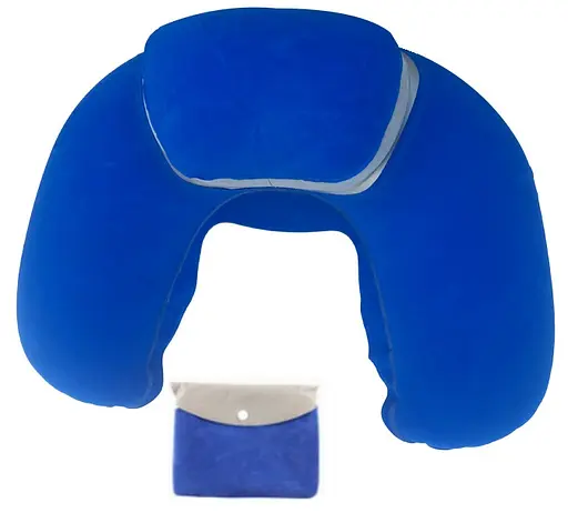 Подушка для путешествий Inflex надувная с подголовником Синий (954-02b)