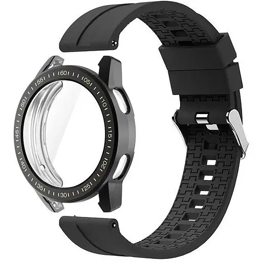 Комплект Tamister для годинника Xiaomi Watch S3 чорний (чохол + силіконовий ремінець 22 мм)