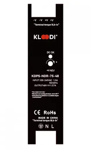 Блок питания на динрейку 75W 48V IP20 KLOODI KDPS-NDR 75 48V - фото 1