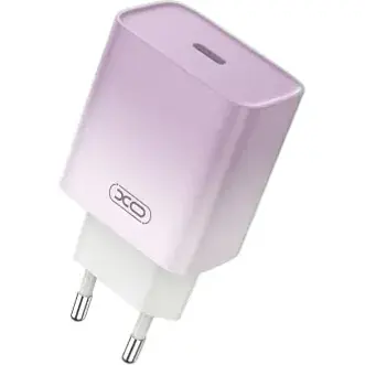 Мережевий зарядний пристрій XO CE18 (EU) PD30W USB-C fast charging charger with Type-C cable Фіолетовий - фото 1