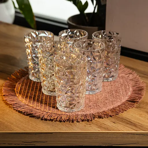 Набор стеклянных стаканов 6 штук 350 мл для сока лимонадов воды коктейлей стаканы стеклянные для напитков Yiwu HP-19-175 - фото 2