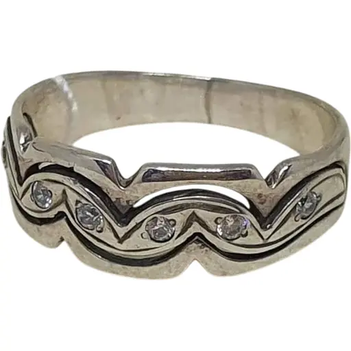Серебряное кольцо Агни с фианитами. 1006 АЛМ.НИТЬ 17