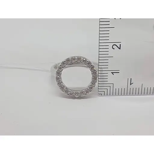 Срібне кільце Лазурит з фіанітами. 19244Р 17,5 - фото 5