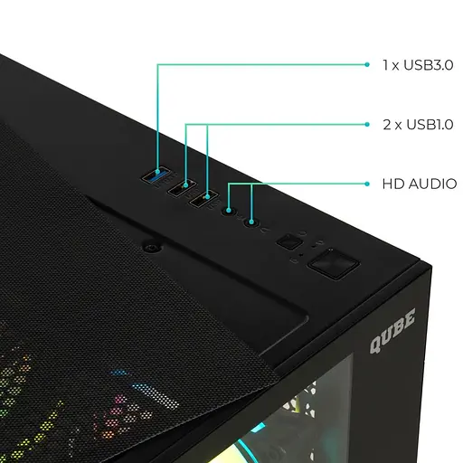Корпус QUBE REEF ARGB Black (REEF_GBNU3) Без БП - фото 3
