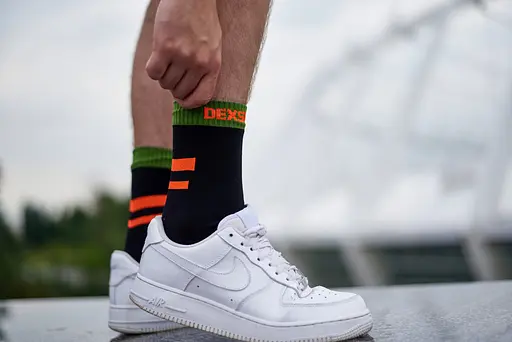 Носки DexShell Running водонепроницаемые S с оранжевыми полосками - фото 20
