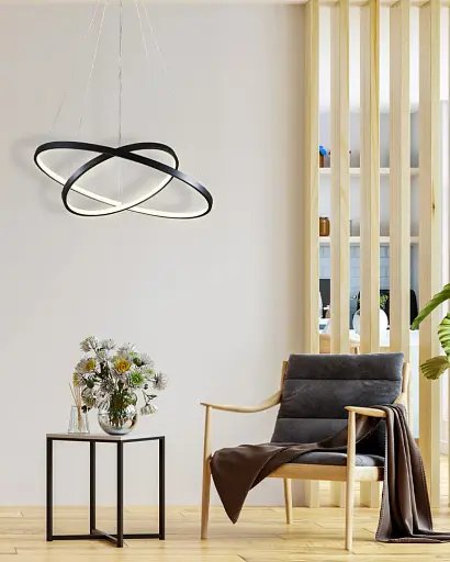 Підвісний світильник, люстра Goldlux 329172 Lea 2 Led 2x35W 4000K 4600Lm IP20 Чорний - фото 3