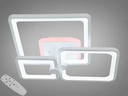 Потолочная светодиодная люстра с пультом, димером, подсветкой, 70W, белая - фото 1