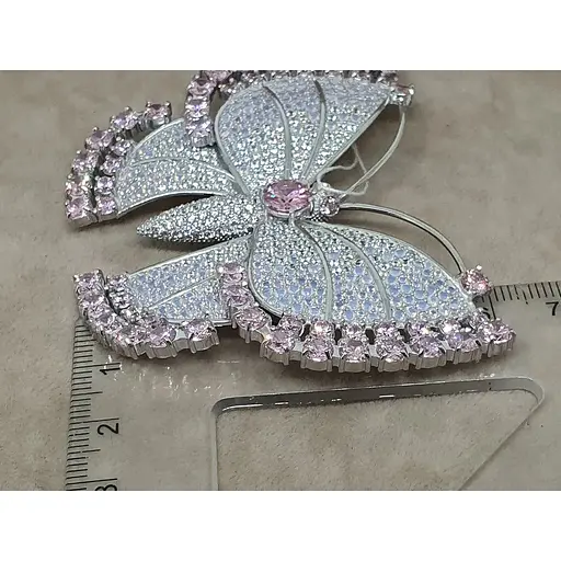 Серебряная брошь Tango Бабочка с фианитами. 670061С - фото 6