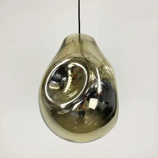 Подвес с мятым удлиненным стеклянным графитовым плафоном | Line F | Арт. 0459/1 GD - фото 5