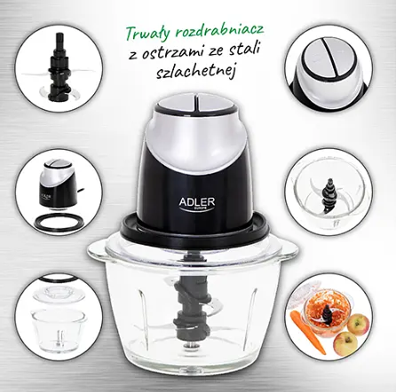 Измельчитель-чоппер со стеклянной чашей Adler AD 4082 - фото 6