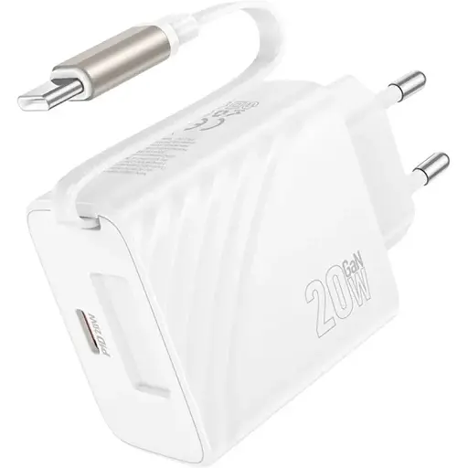 Зарядний пристрій Hoco N57 Type-C PD + кабель Type-C білий - фото 1