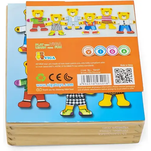 Дерев'яний ігровий набір Viga Toys Гардероб ведмедя (56401) - фото 5
