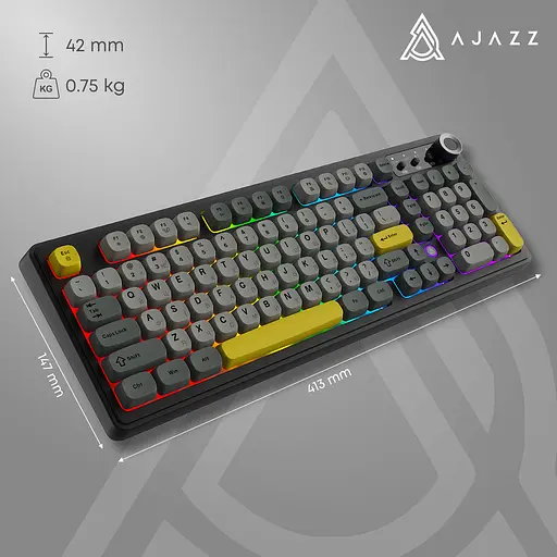 Клавіатура бездротова Ajazz AF98 PLUS Black (AF98-PLUS-BGY) - фото 15