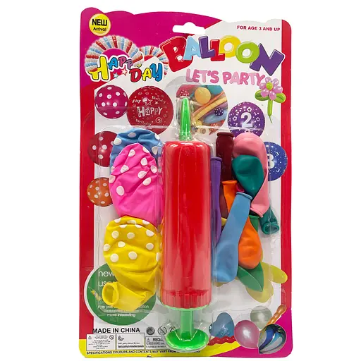 Набор Воздушных шаров MK5480 насос, 14 шт, на листе Красный