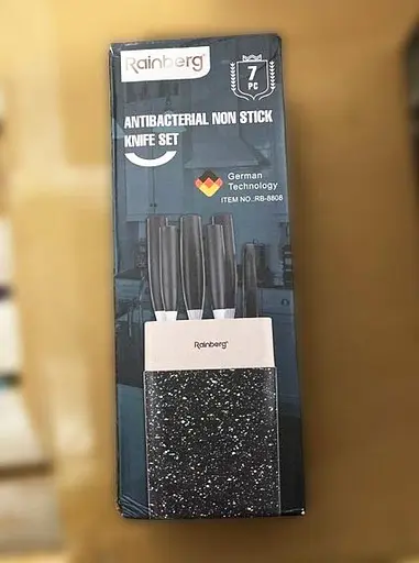 Набор ножей для кухни с подставкой Rainberg RB-8808 кухонные ножи и подставки черный - фото 6