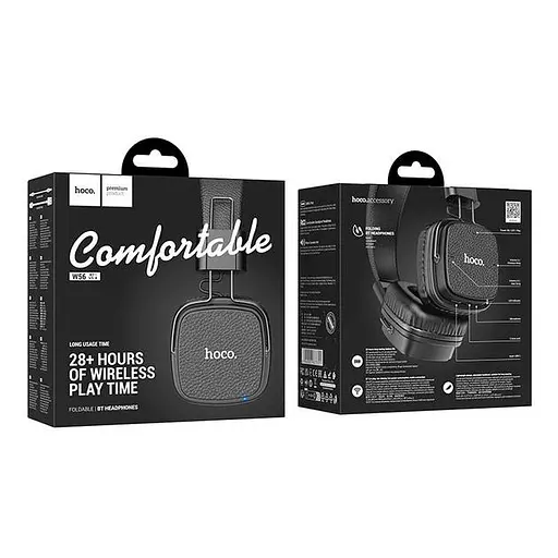 Навушники Hoco W56 Earl BT headphones, BT5.4, AUX, TF, Type-C, 250mAh, 28h, black - фото 4