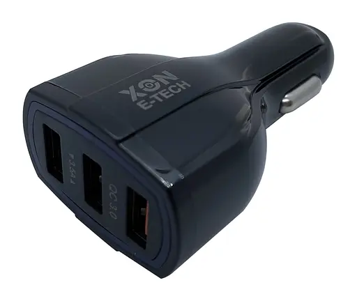 Автомобильное зарядное устройство XON UniLink QC3.0 + 2 x 5V/3.1A Black (CU003A30QB 3432) - фото 3