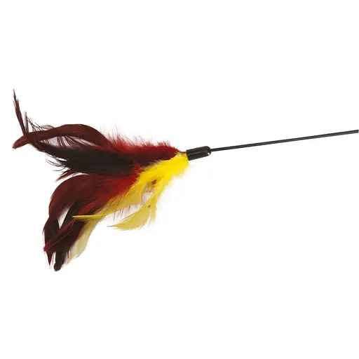 Игрушка для кошек Camon дразнилка удочка с пуховыми перьями и колокольчиком 48 см (AG029/B)