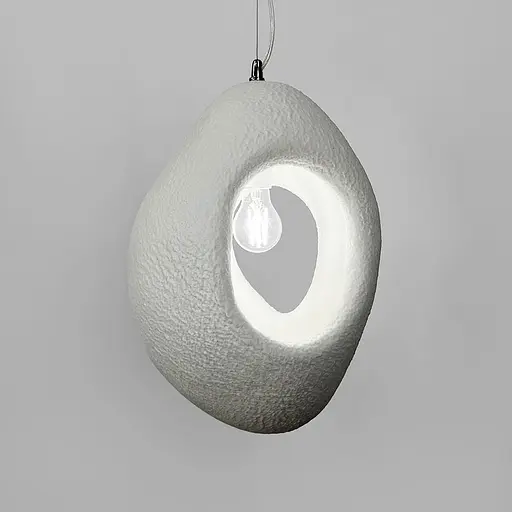 Гіпсовий світильник у білому кольорі Ø30х50 см | Line F | Арт. MJ37-280*290 - фото 3