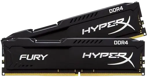 Оперативная память HyperX 8GB (2x4GB) DDR4 2400MHz Fury (HX424C15FBK2/8) Б/У - фото 1