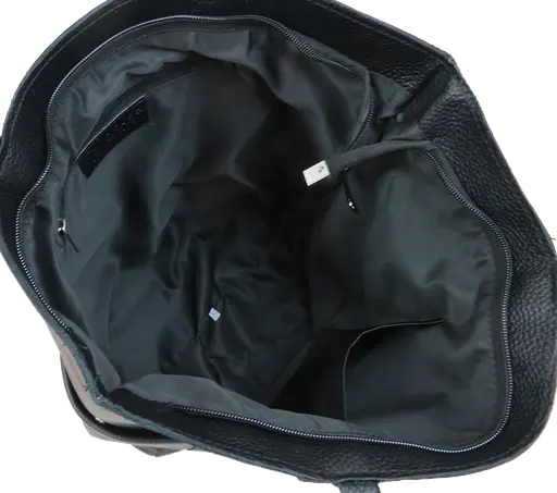 Женская кожаная сумка на двух ручках Borsacomoda черная sum0028736 - фото 10