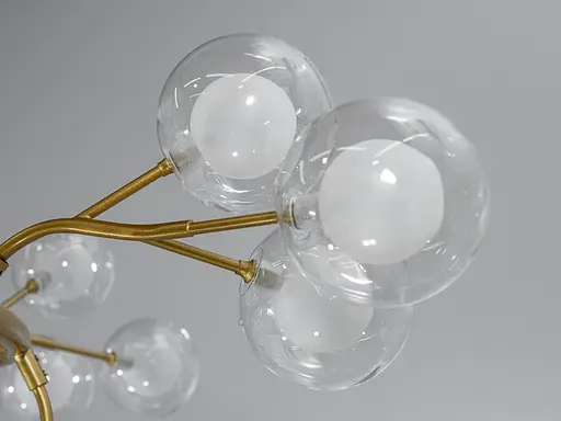 Багата люстра в спальню "Світлячок", на 45 ламп, золото сатин - фото 3